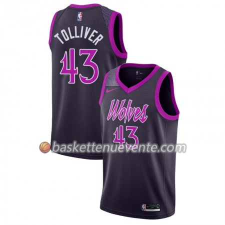Maillot Basket Minnesota Timberwolves Anthony Tolliver 43 2018-19 Nike City Edition Pourpre Swingman - Homme